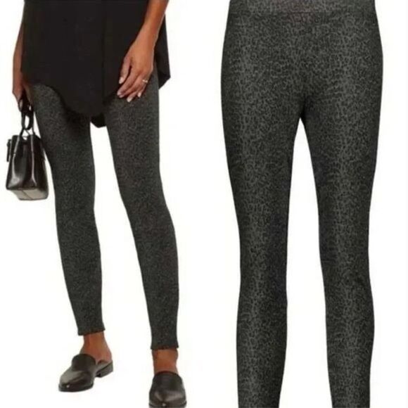 JOIE Keena Leggings Women’s Ponte Leopard Print Pull On Gray Charcoal Large - Picture 11 of 11